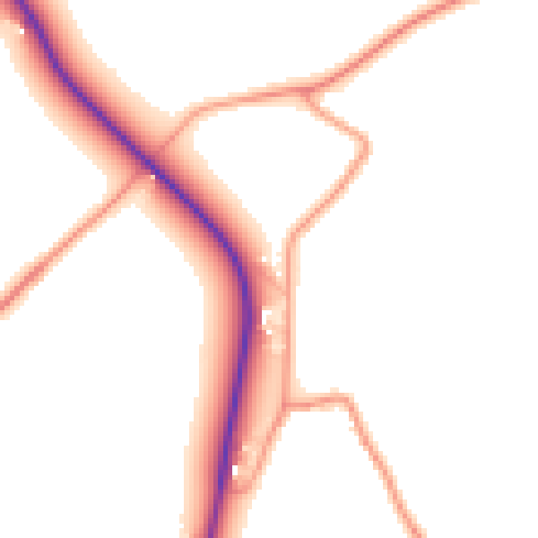 Daytime road noise heatmap for RG25 2PX