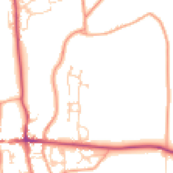 Daytime road noise heatmap for RG25 3FB