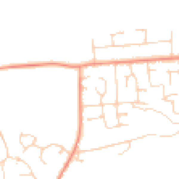 Daytime road noise heatmap for RG26 3DA