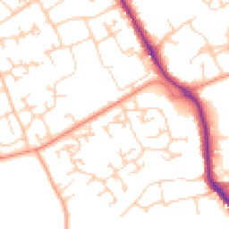 Daytime road noise heatmap for RG26 3TZ