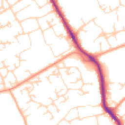 Daytime road noise heatmap for RG26 3XU
