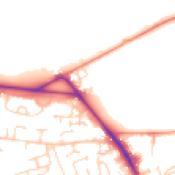 Daytime road noise heatmap for RG26 4FF
