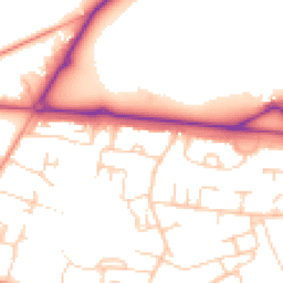 Daytime road noise heatmap for RG26 4QN