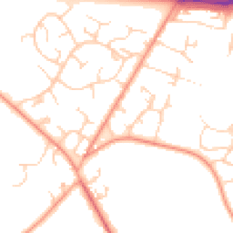 Daytime road noise heatmap for RG26 5GX
