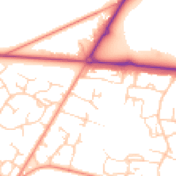 Daytime road noise heatmap for RG26 5GY