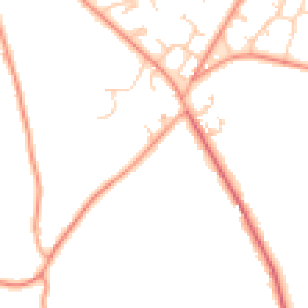 Daytime road noise heatmap for RG26 5JH