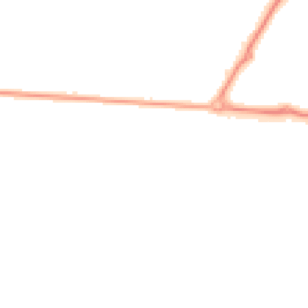 Night-time road noise heatmap for RG26 5NB