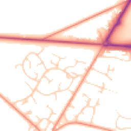 Daytime road noise heatmap for RG26 5NE