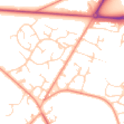 Daytime road noise heatmap for RG26 5NF