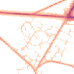 Daytime road noise heatmap for RG26 5NT