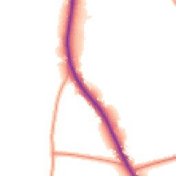 Daytime road noise heatmap for RG26 5QN