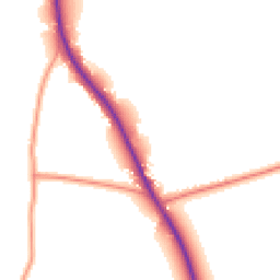 Daytime road noise heatmap for RG26 5QW