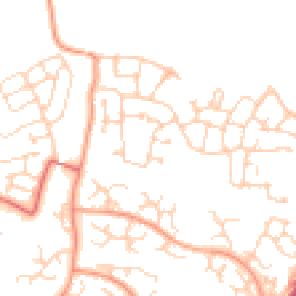 Daytime road noise heatmap for RG27 0AY