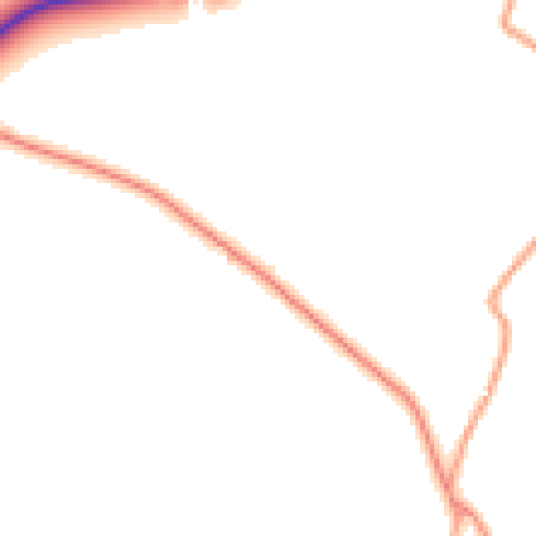 Daytime road noise heatmap for RG27 0BJ