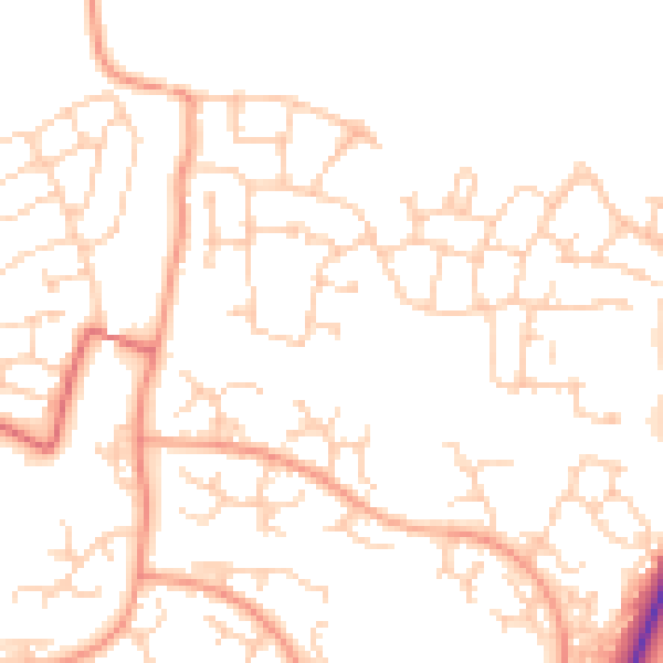 Daytime road noise heatmap for RG27 0BN