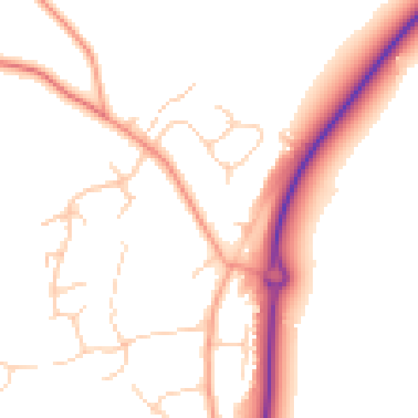 Daytime road noise heatmap for RG27 0BY