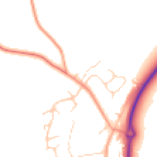 Daytime road noise heatmap for RG27 0DG