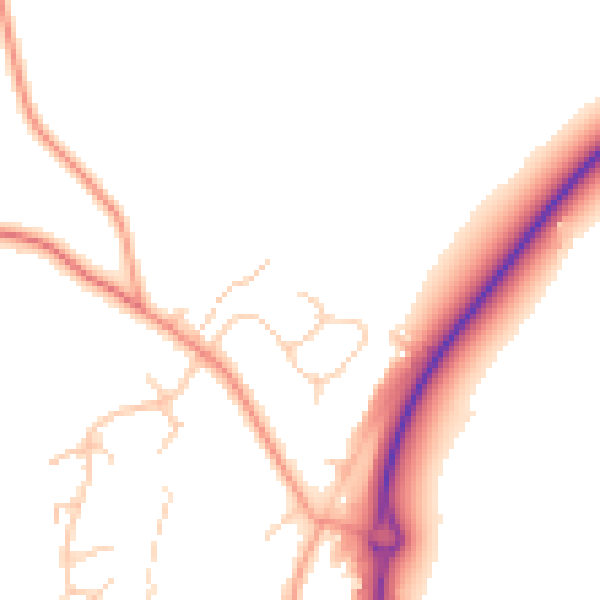 Daytime road noise heatmap for RG27 0DN