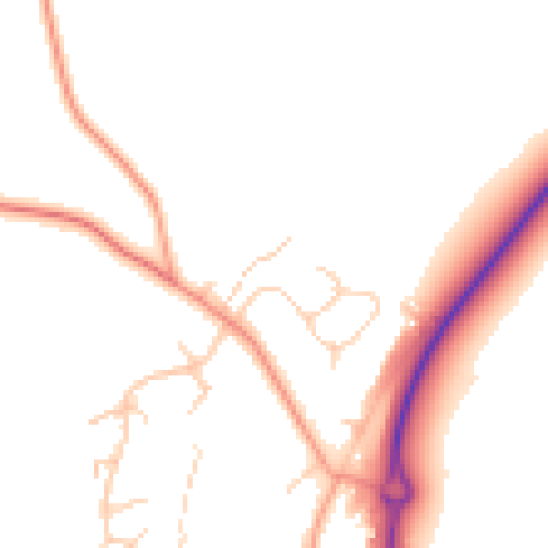 Daytime road noise heatmap for RG27 0DP