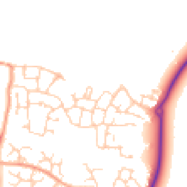 Daytime road noise heatmap for RG27 0EB