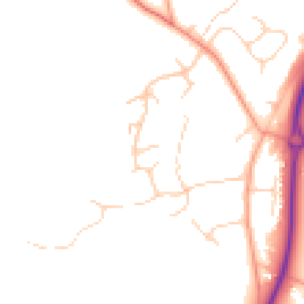 Daytime road noise heatmap for RG27 0EH