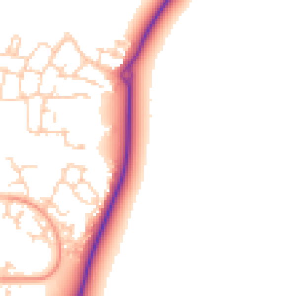 Daytime road noise heatmap for RG27 0GA