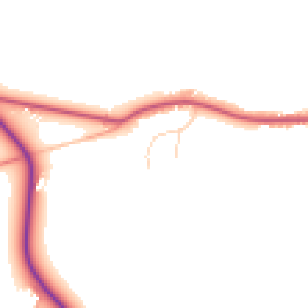 Daytime road noise heatmap for RG27 0LZ