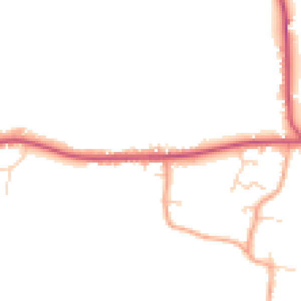 Daytime road noise heatmap for RG27 0NE