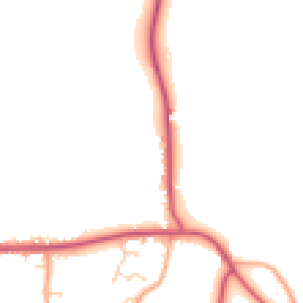 Daytime road noise heatmap for RG27 0NG