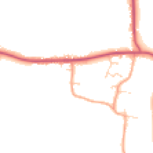 Daytime road noise heatmap for RG27 0NH
