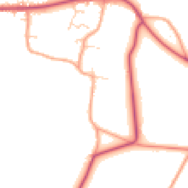 Daytime road noise heatmap for RG27 0NY