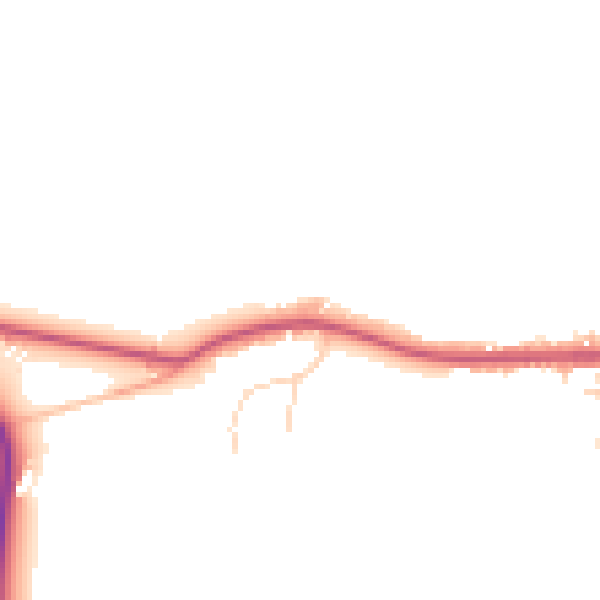 Daytime road noise heatmap for RG27 0NZ
