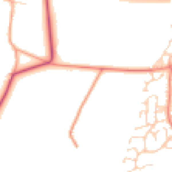 Daytime road noise heatmap for RG27 0PE