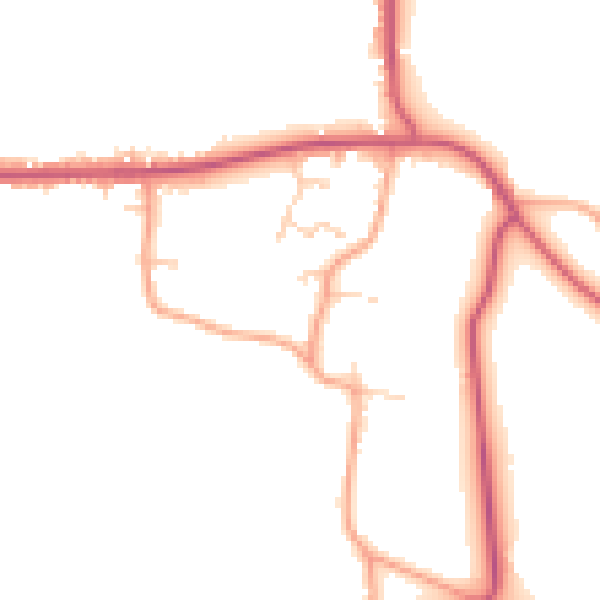 Daytime road noise heatmap for RG27 0QD
