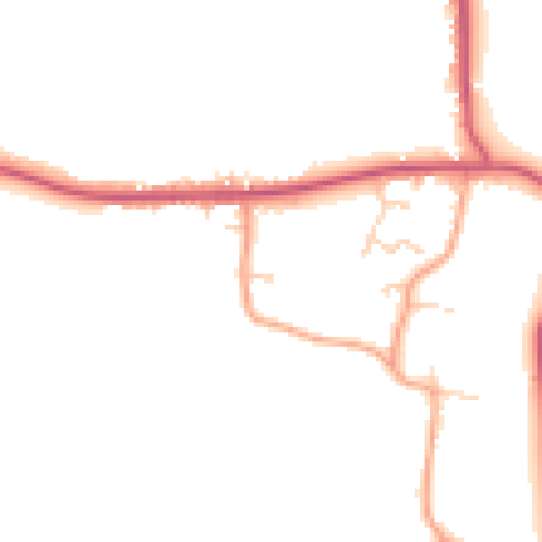 Daytime road noise heatmap for RG27 0QE