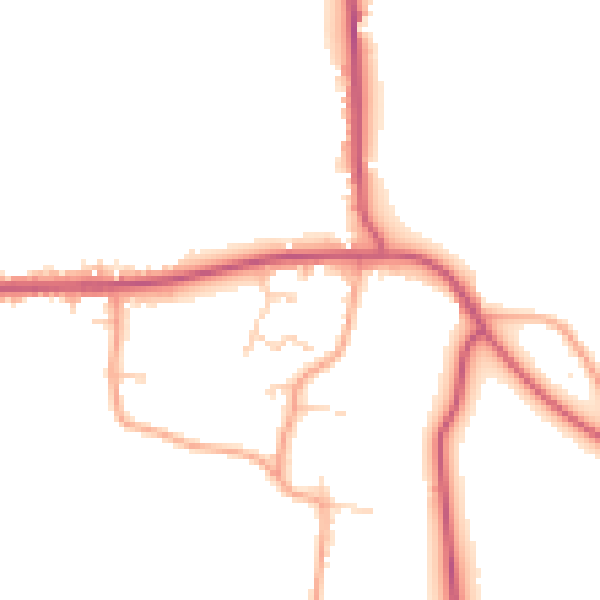 Daytime road noise heatmap for RG27 0QG