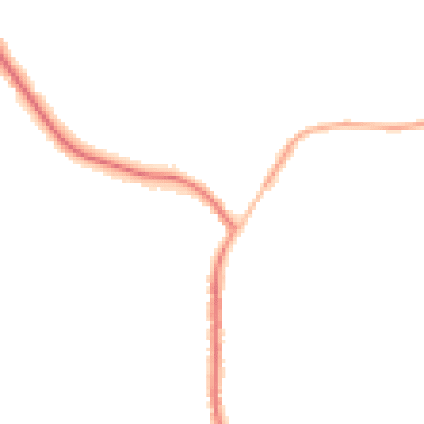 Night-time road noise heatmap for RG27 0RP