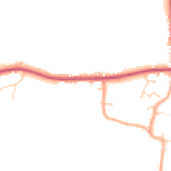 Daytime road noise heatmap for RG27 0RS