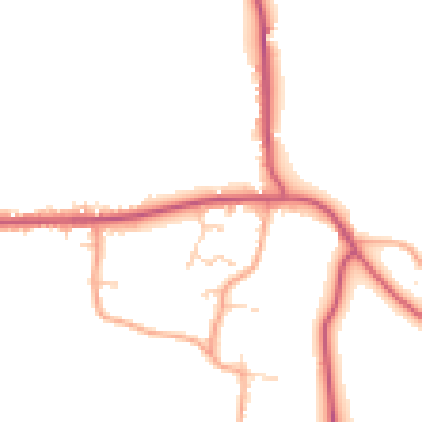 Daytime road noise heatmap for RG27 0RT