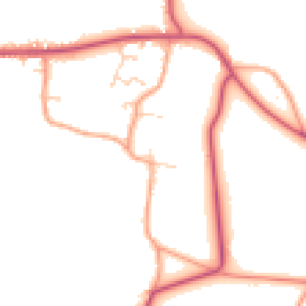 Daytime road noise heatmap for RG27 0SD