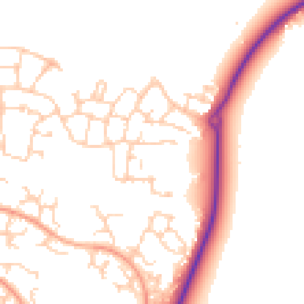 Daytime road noise heatmap for RG27 0SP
