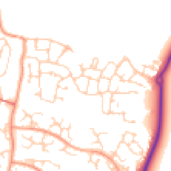 Daytime road noise heatmap for RG27 0SX