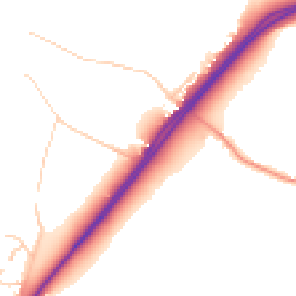 Daytime road noise heatmap for RG27 8AE