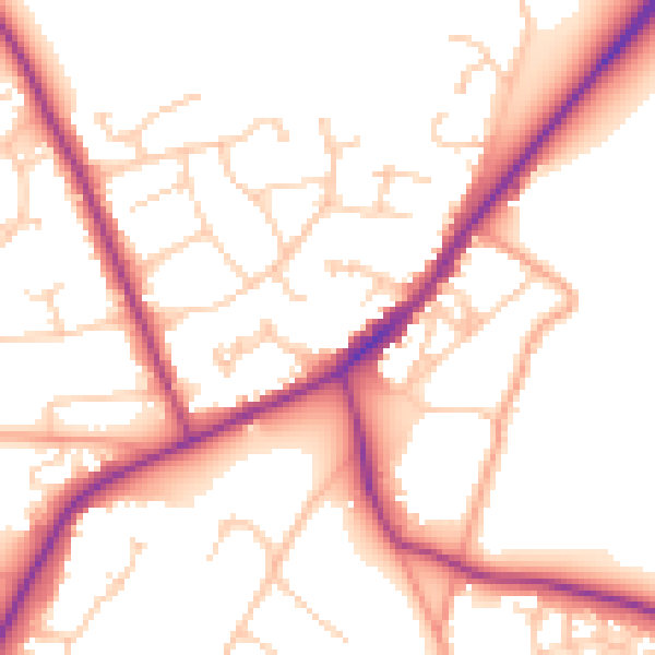 Daytime road noise heatmap for RG27 8AX