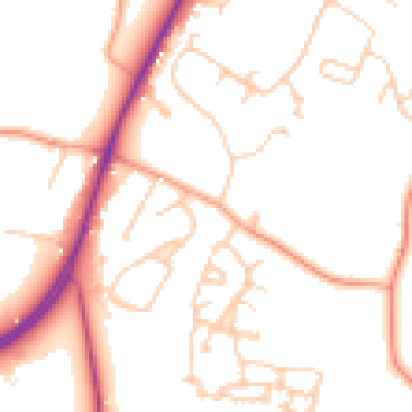 Daytime road noise heatmap for RG27 8EG