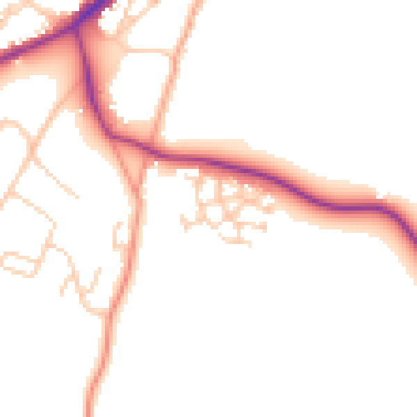 Daytime road noise heatmap for RG27 8FE