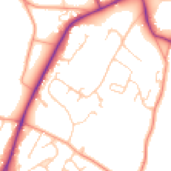 Daytime road noise heatmap for RG27 8HD