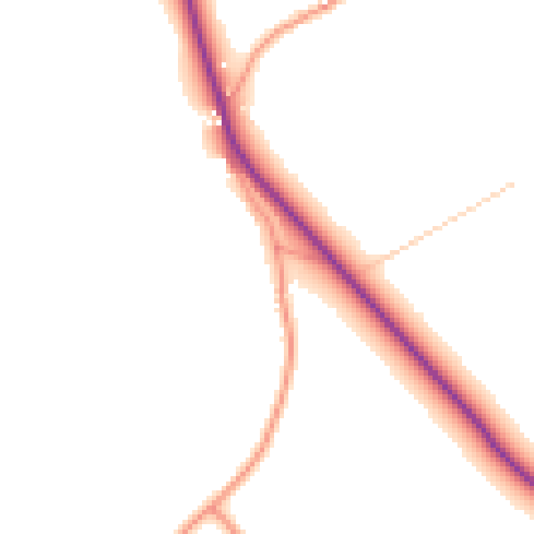 Daytime road noise heatmap for RG27 8NA