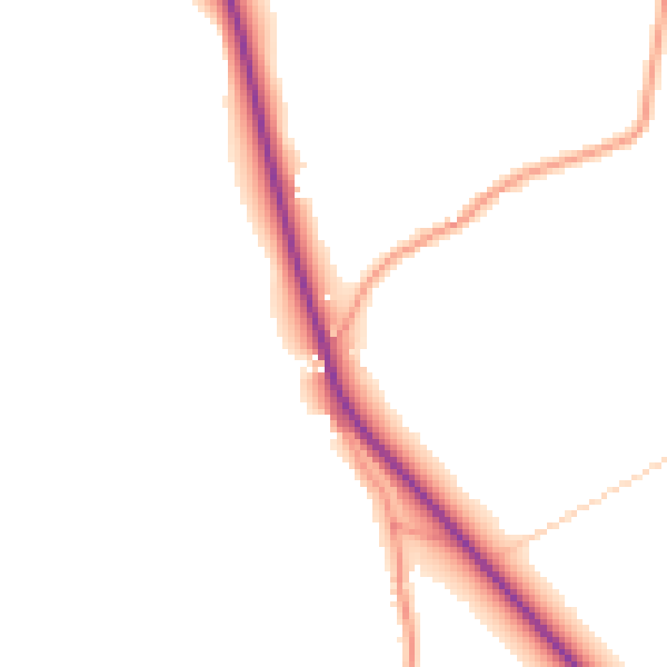 Daytime road noise heatmap for RG27 8NB