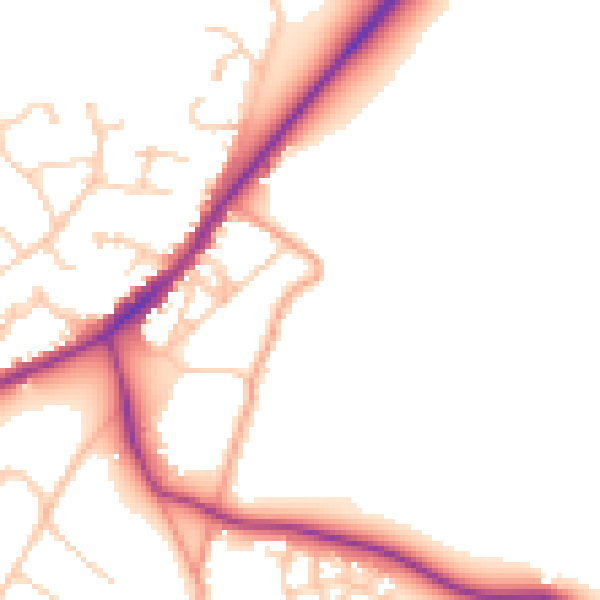 Daytime road noise heatmap for RG27 8PR